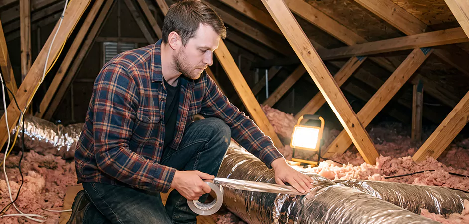 Attic Duct Sealing and Insulation in Longview